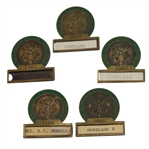 Lot of 5 Womens Senior Amateur Championship Contestant Badges - 1980-1983 and 1985