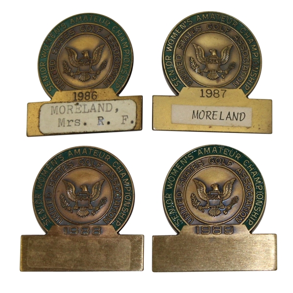 Lot of 4 Womens Senior Amateur Championship Contestant Badges - 1986-1989