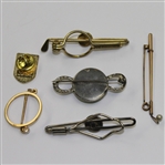 Lot of Five Golf Themed Clips and One Pin