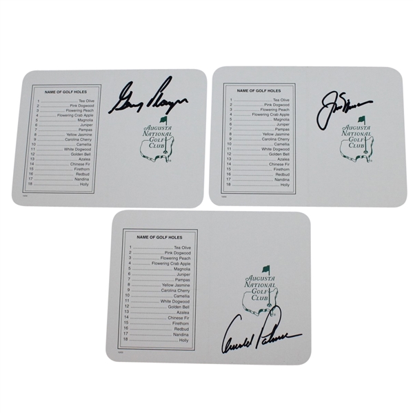 Palmer, Nicklaus, and Player Signed Augusta National Scorecards JSA ALOA