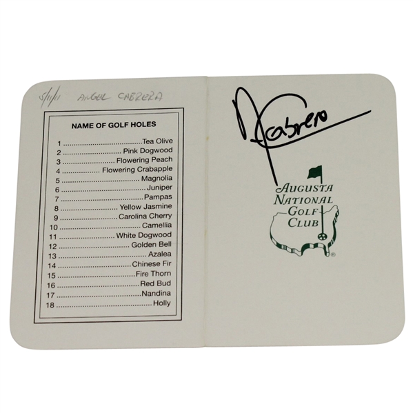 Angel Cabrera Signed Augusta National Scorecard JSA ALOA