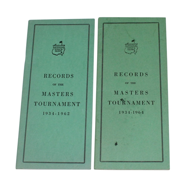 1962 & 1964 Records of the Masters Tournament Guides/Booklets