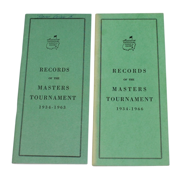 1963 & 1966 Records of the Masters Tournament Guides/Booklets