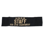 1939 US Open Championship White Letter on Black Felt Staff Band