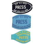 1968, 1969, & 1970 US Open Championship Press Arm Bands
