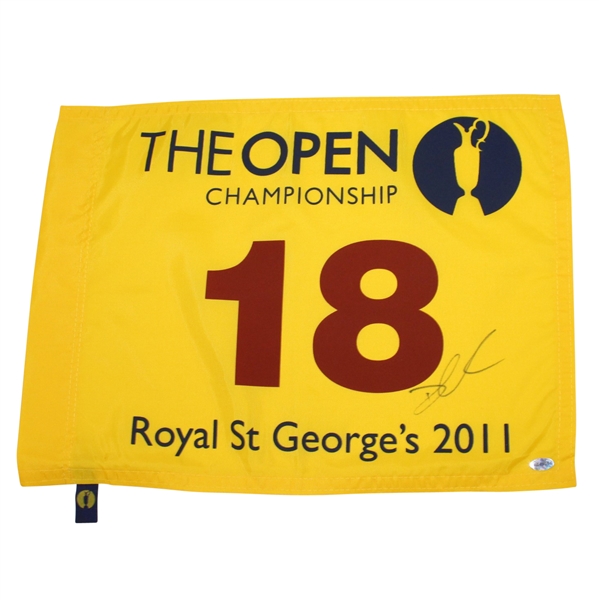 Darren Clarke Signed 2011 Open Championship at Royal St. Georges Flag JSA ALOA
