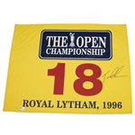 Tom Lehman Signed 1996 Open Championship at Royal Lytham Flag JSA ALOA