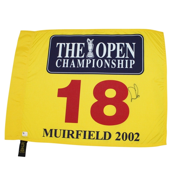 Ernie Els Signed 2002 Open Championship at Muirfield Flag JSA ALOA