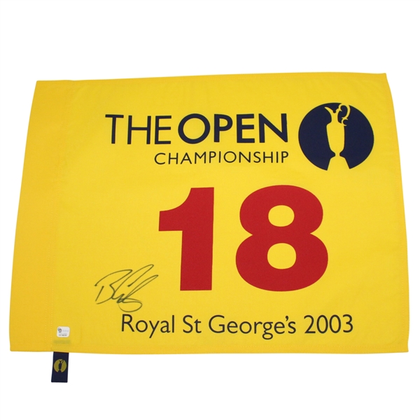 Ben Curtis Signed 2003 Open Championship at Royal St. Georges Flag JSA ALOA