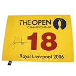 Tiger Woods Signed 2006 Open Championship at Royal Liverpool Flag UDA SHO18512
