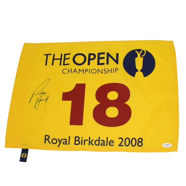Padraig Harrington Signed 2008 Open Championship at Royal Birkdale Flag JSA #E05644