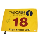 Padraig Harrington Signed 2008 Open Championship at Royal Birkdale Flag JSA #E05644