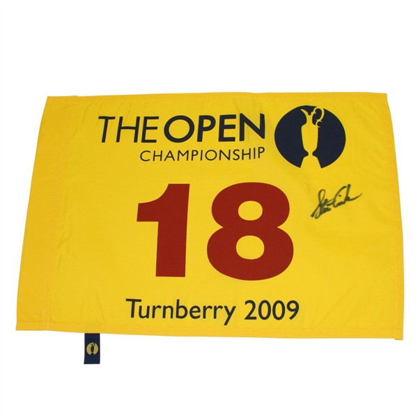 Stewart Cink Signed 2009 Open Championship at Royal Turnberry Flag JSA ALOA