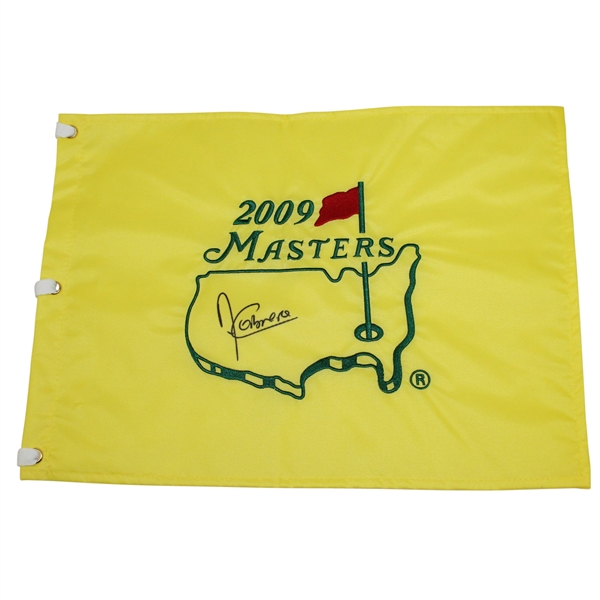 Angel Cabrera Signed 2009 Masters Embroidered Flag JSA ALOA