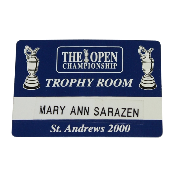 Mary Ann Sarazen's 2000 Open Championship at St. Andrews Trophy Room Badge