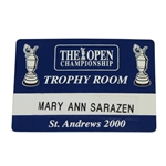 Mary Ann Sarazens 2000 Open Championship at St. Andrews Trophy Room Badge