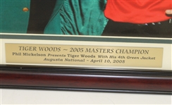 Tiger Woods '2005 Masters Champion' Green Jacket Presentation Photo - Framed