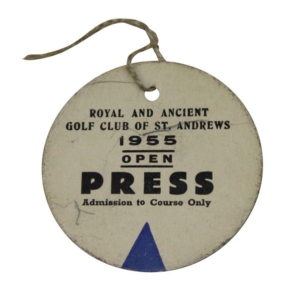 1955 Open Championship at St. Andrews Press Badge - Peter Thomson Winner