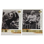 Two Jack Nicklaus Signed The Golden Bear 1966 & 1978 Open Champ Cards JSA ALOA