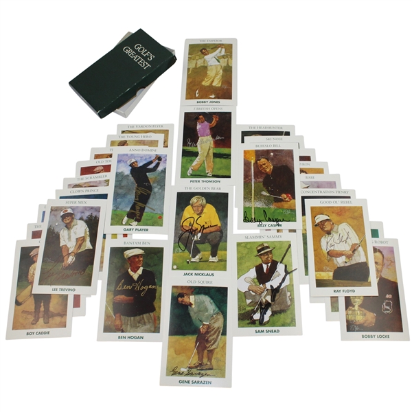  Golfs Greatest Cards with 9 Signed Including Snead, Hogan, others JSA ALOA