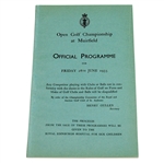 1935 Open Championship at Muirfield Programme - Alf Perry Winner