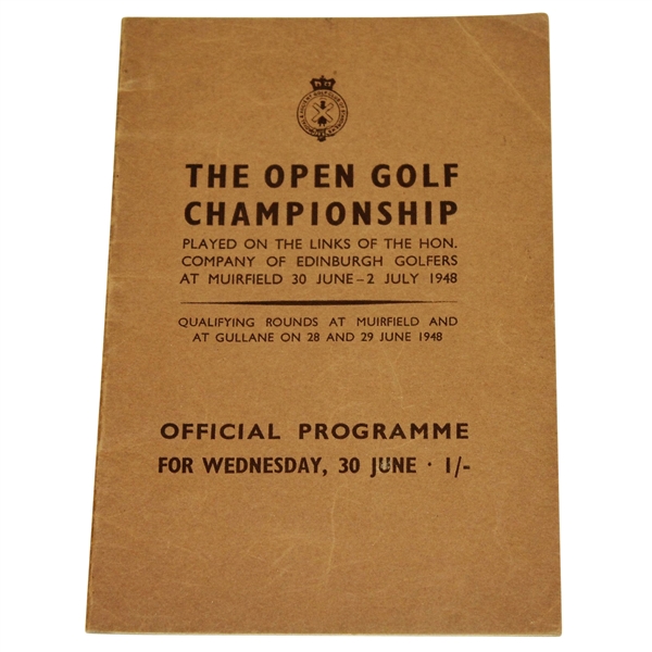 1948 Open Championship at Muirfield Programme - Henry Cotton Winner