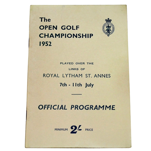 1952 Open Championship at Royal Lytham St. Annes Programme - Bobby Locke Winner