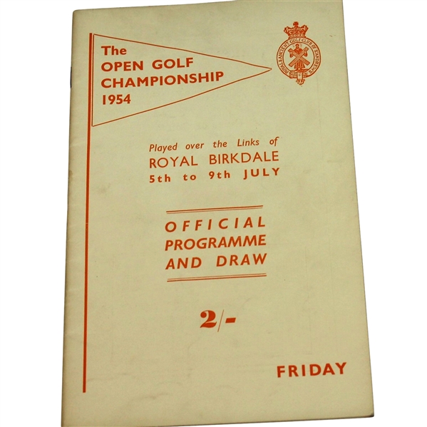 1954 Open Championship at Royal Birkdale Programme - Peter Thomson Winner