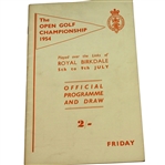 1954 Open Championship at Royal Birkdale Programme - Peter Thomson Winner