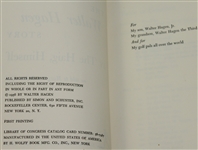 Walter Hagen Signed and Inscribed 'The Walter Hagen Story' Book JSA ALOA