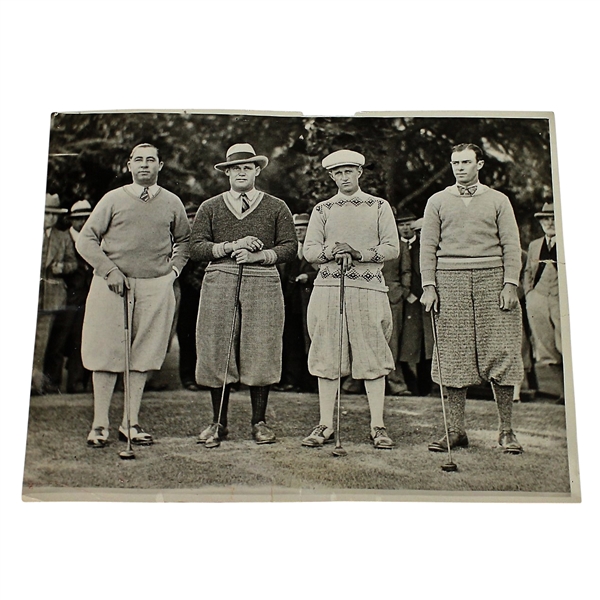 1927 Wire Photo of Walter Hagen, "Dutch" Leonard, Jack Hart, & Ted Benedict