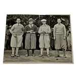 1927 Wire Photo of Walter Hagen, "Dutch" Leonard, Jack Hart, & Ted Benedict