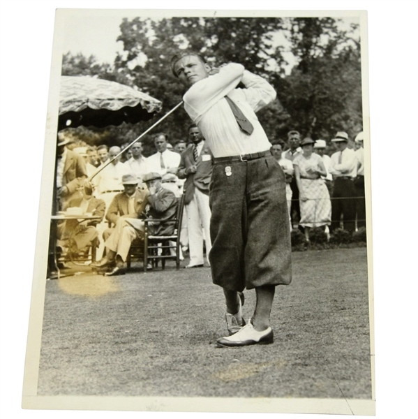 1934 Wire Photo of Johhny Goodman Post-Swing at US Open