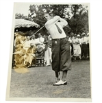 1934 Wire Photo of Johhny Goodman Post-Swing at US Open