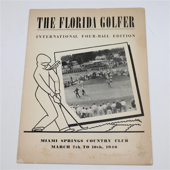 1946 Florida Golfer International 4-Ball Edition Program - Demaret & Hogan Winner