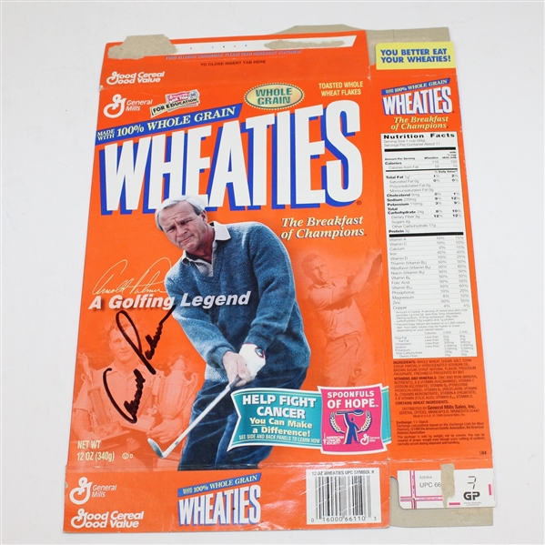 Arnold Palmer Signed Classic Wheaties Cereal Box - Flattened JSA ALOA