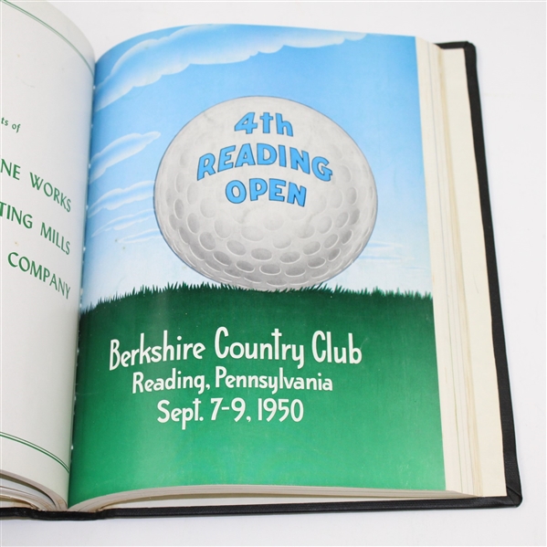 5 Reading Open Programs (1947-1951) & 1953 Ryder Cup Challenge Matches Program - All Binded