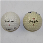 Jack Nicklaus & Lee Trevino Signed Personal Logo Golf Balls JSA ALOA