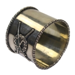 Vintage Sterling Napkin Ring Holder with Crossed Clubs