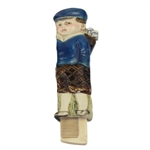 Vintage Comb Holder - Blue Shirt and Blue Hat Golfer with Clubs and Knickers