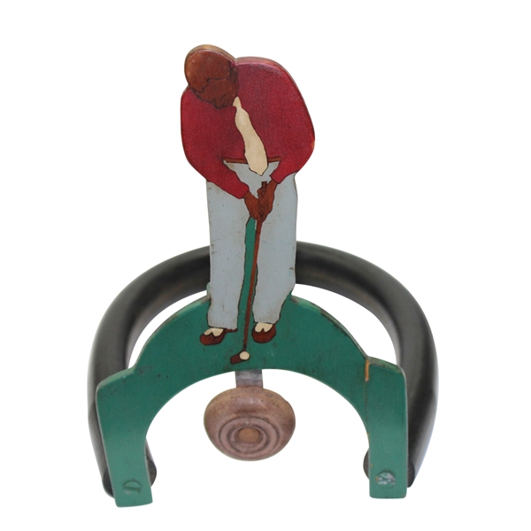 Vintage Wood and Rubber Practice Putting Hole
