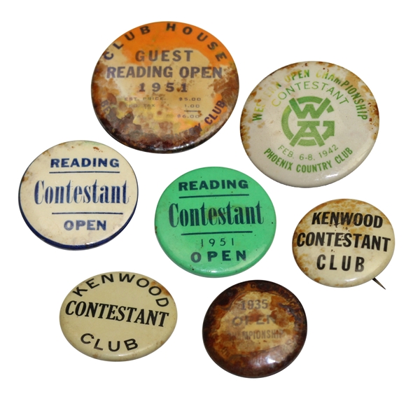 Lot of Reading Open Badges, Western Open Badge, US Open Qualifier Badge, and others