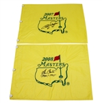 Two Signed Masters Flags - 2007 by Bernhard Langer & 2008 by Ben Crenshaw JSA ALOA
