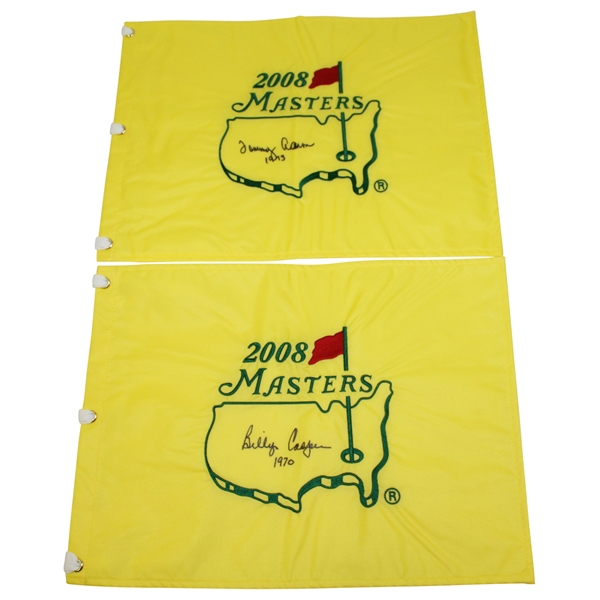 Two Signed 2008 Masters Flags - Billy Casper & Tommy Aaron JSA ALOA