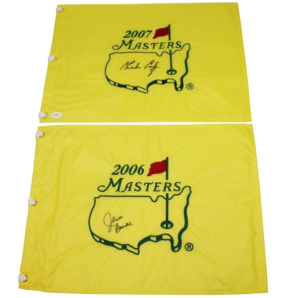 Two Signed Masters Flags - 2006 by Jack Burke & 2007 by Charles Coody JSA ALOA