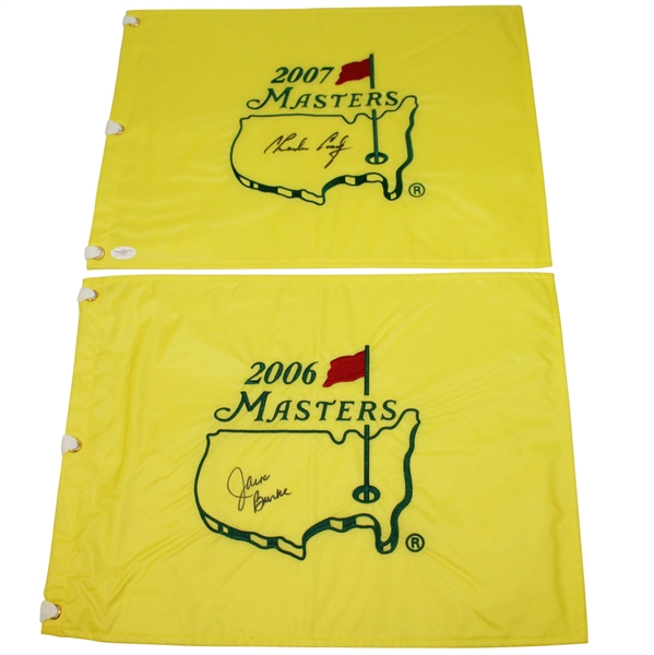 Two Signed Masters Flags - 2006 by Jack Burke & 2007 by Charles Coody JSA ALOA