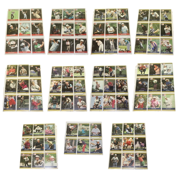 Lot of Ninety-Six 1991 Pro-Set Signed Golf Cards JSA COA