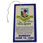  Champion Steve Jones Signed 1996 US Open Sunday Mint Unused Ticket JSA COA