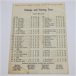 1964 Masters Sunday Pairing Sheet
