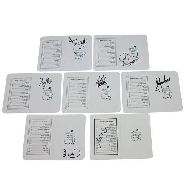 Lot of Seven Signed Augusta National Scorecards JSA ALOA